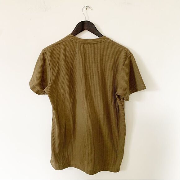 Nicce Olive Green Waffle‎ Short Sleeve T-shirt - Picture 2 of 6